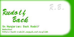 rudolf back business card